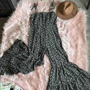 Floral Black Jumpsuit